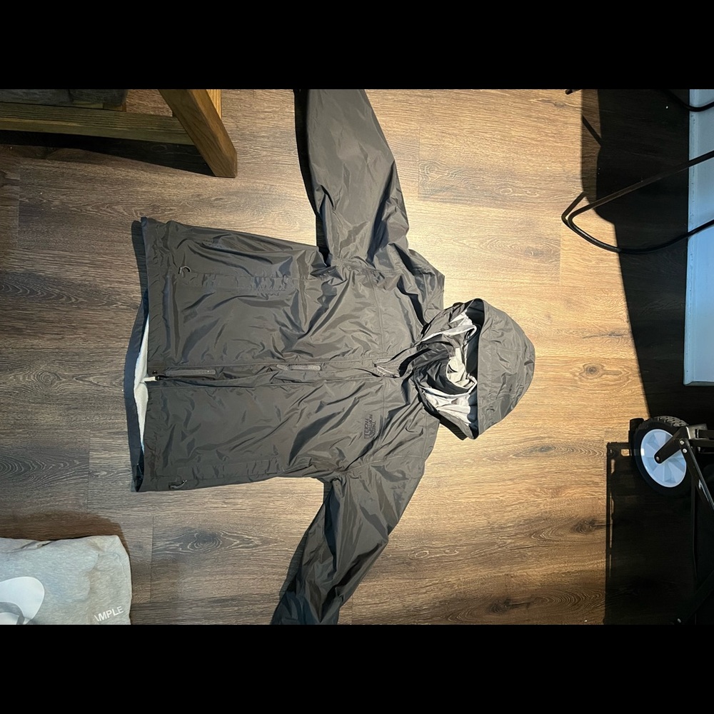 North Face men rain jacket hoodie full zip black
